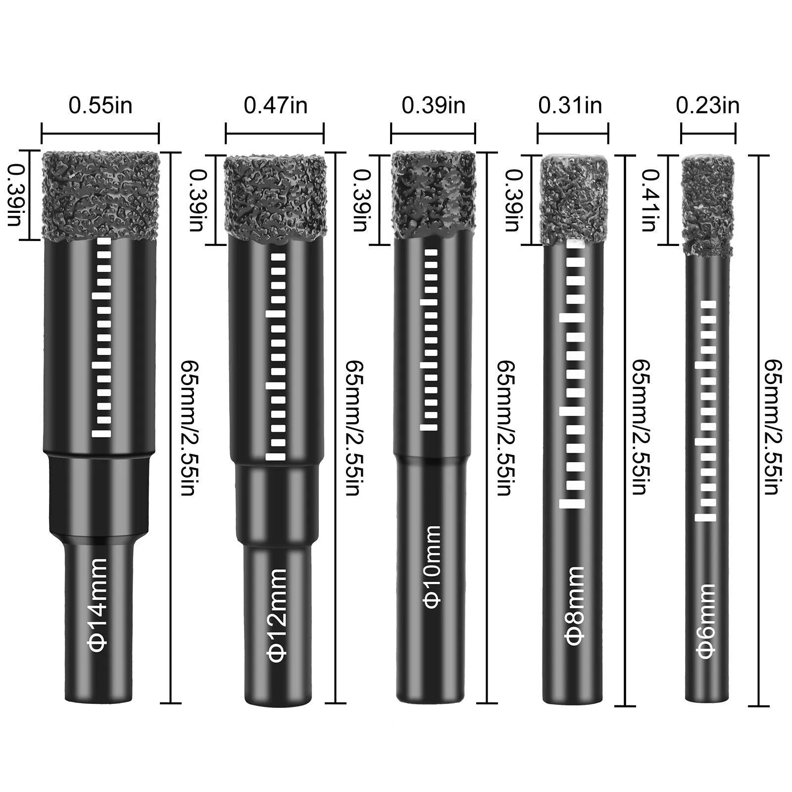 Diamond Brazed Dry Drilling Bit Porcelain Cup Saw Ceramic Marble