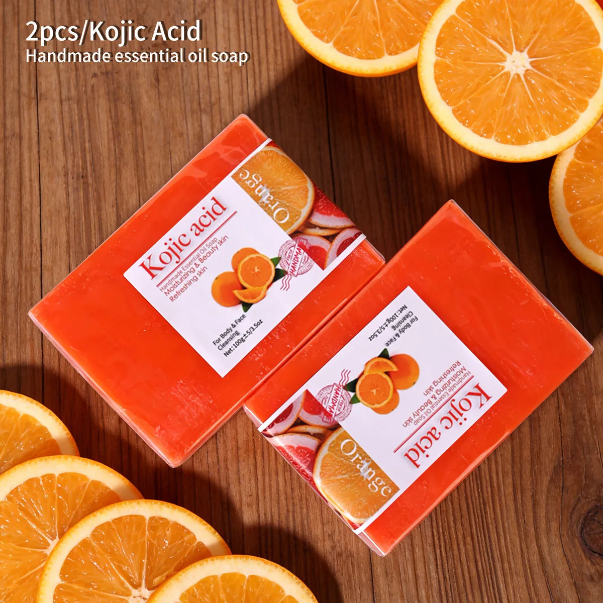 Kojic Acid Sweet Orange Handmade Soap – Brightening (2 Pcs) Brightening Bar Soap Zpaxo 200g