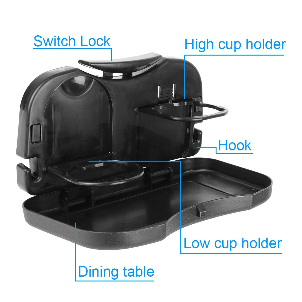 Car Folding Table Holder Stand Desk Cup Back Seat Accessories Auto