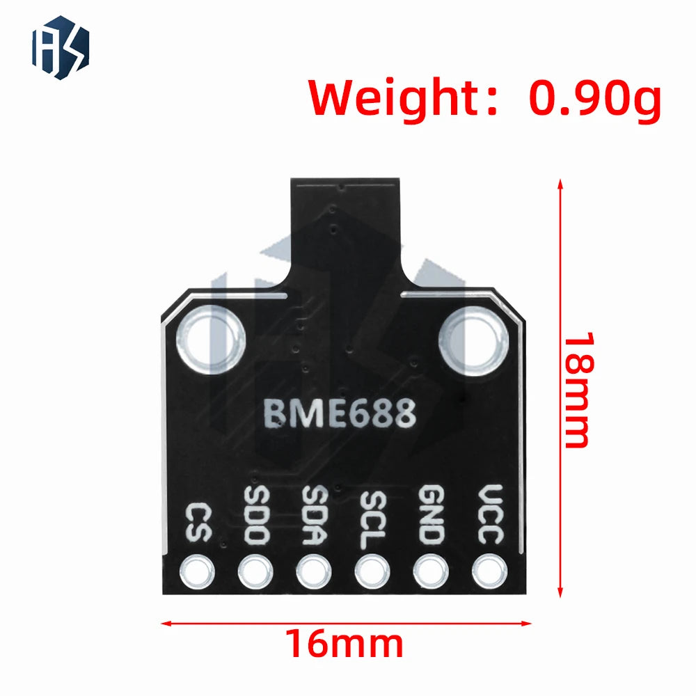 1PC BME688 AI Smart Environmental Sensor Module – Temperature/Humidity/Pressure/Gas Detection with I2C for Arduino Zpaxo
