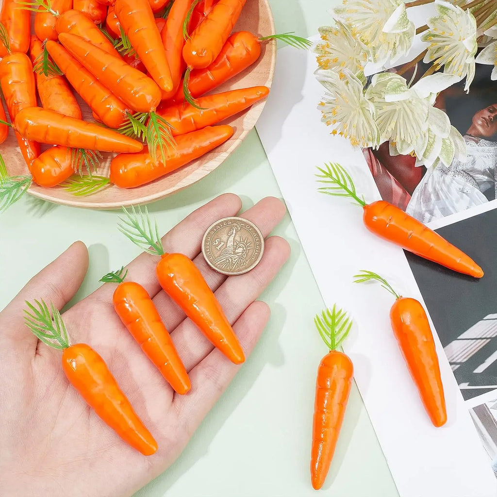Mini Artificial Carrots – Fairy Garden & Vase Filler Décor (15/30/60)