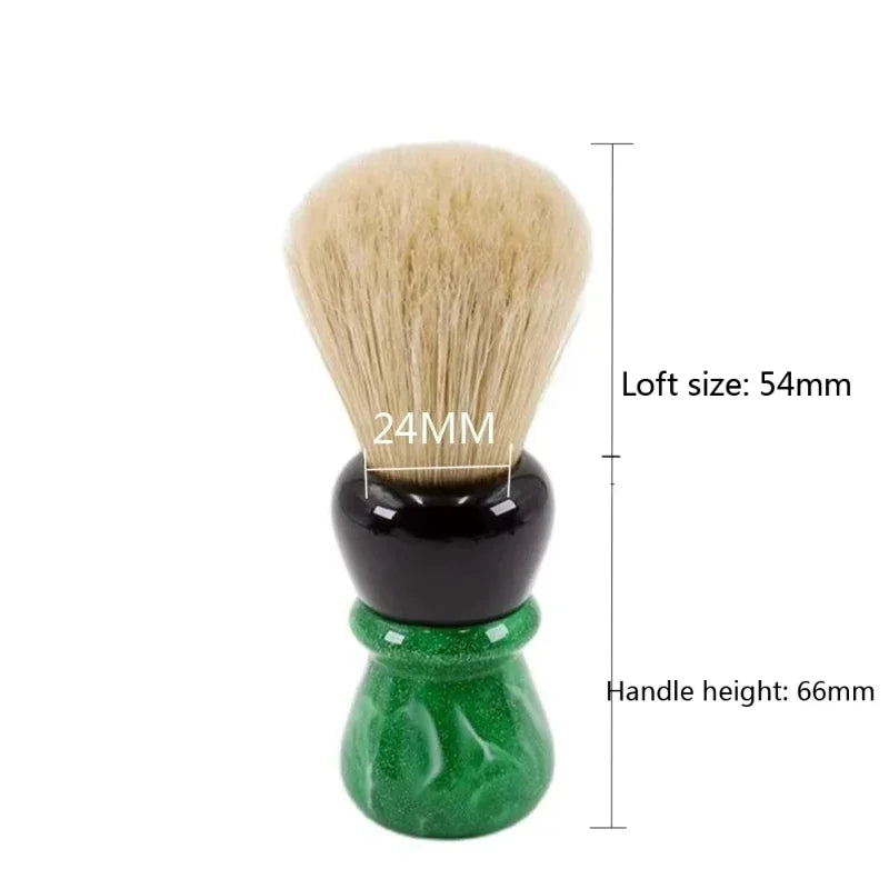 YAQI 24mm Green Viper Boar Bristle Shaving Brush | Men's Wet Shave Boar Bristle Shaving Brush Zpaxo