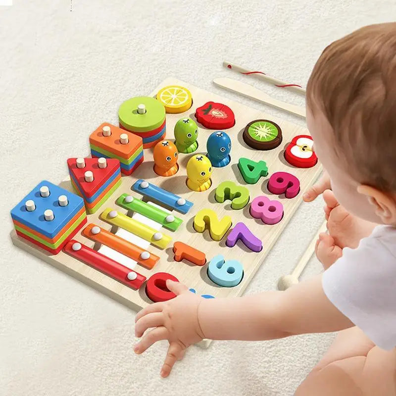 Wooden Shape Learning Puzzles Shapes Sorter Board Puzzle Developmental Preschool Early Educational Sensory Toy For Friends Zpaxo