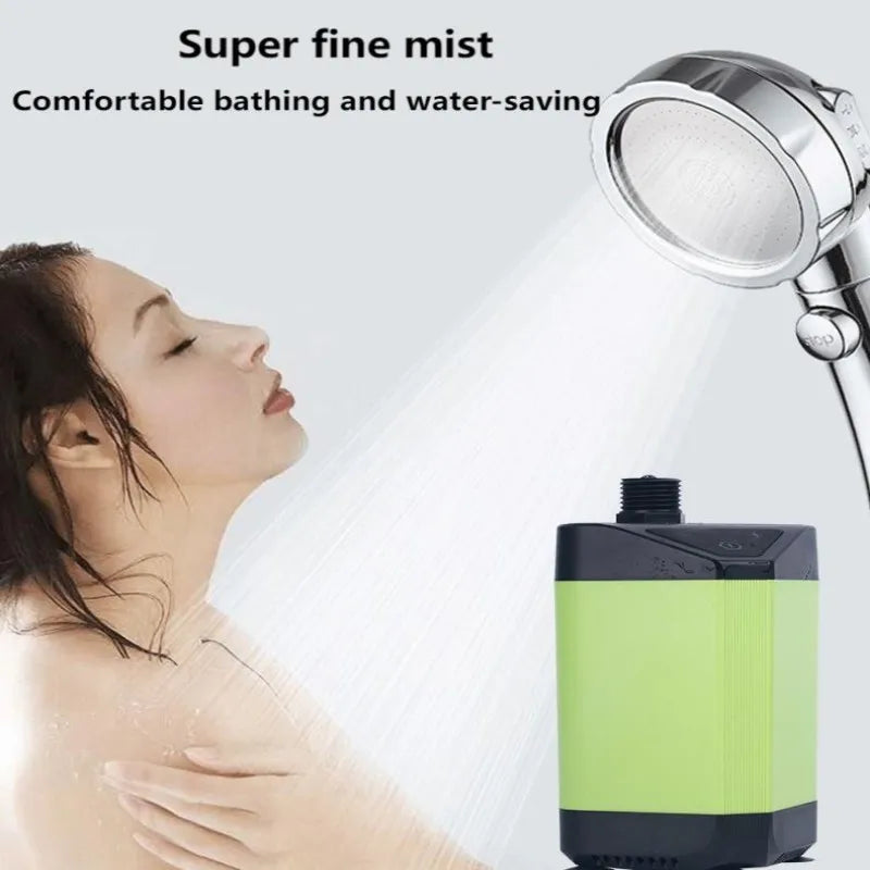 Portable Rechargeable Electric Shower Pump USB Powered Waterproof Zpaxo