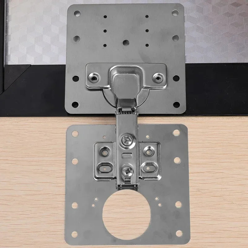 Cabinet Hinge Repair Plate Kit Kitchen Cupboard Door Hinge Mounting Plate With Holes Flat Fixing Brace Brackets Household Tools Zpaxo