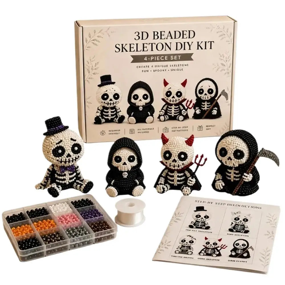 Beaded 3D Skeleton Ornament Halloween Adorable Keepsake Figure Crafts