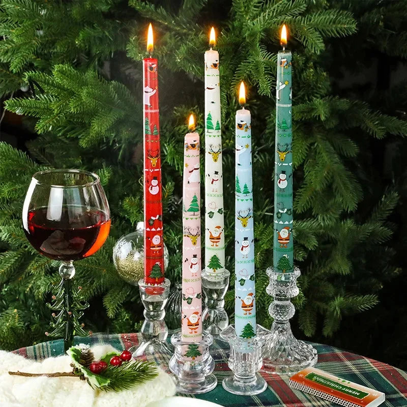 2-Piece Christmas Candle Ornaments Odorless Decor Home Wedding Table