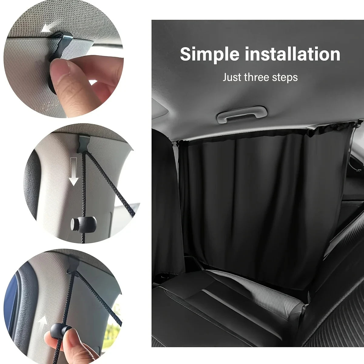 Car Privacy Curtain Window Shade Travel Nap Night Camping Detachable