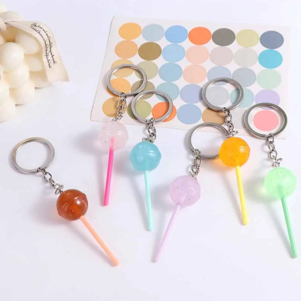 Lovely 3D Food Lollipop Keychain Transparent Bag Ornaments Simulation Zpaxo