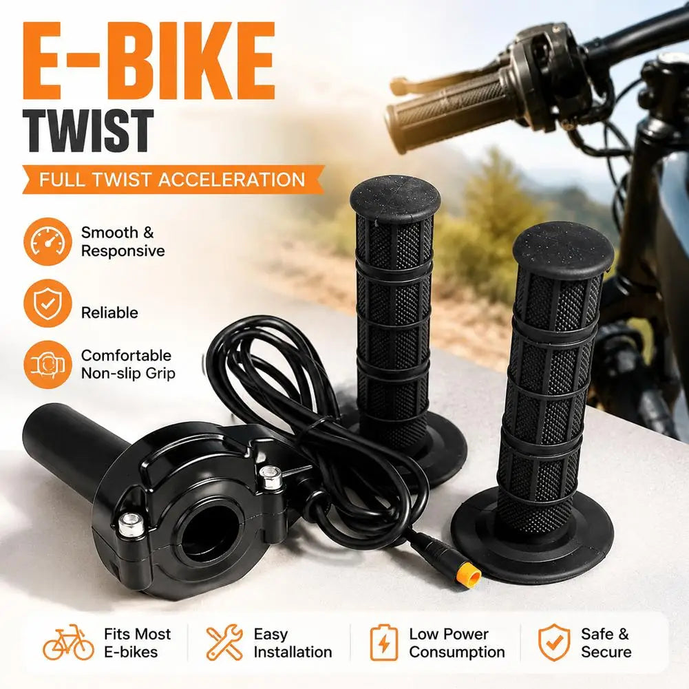3-Pin Full Twist Throttle Grip Kit for E-Bike & Scooter 22mm E-Bike Throttle Kit Zpaxo