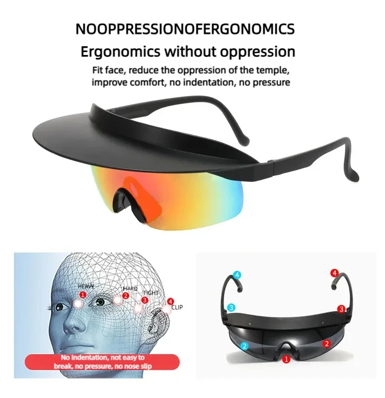 Fashion Dazzle Colour Cycling Glasses Men Women Hats Sunshade Personalized Windproof Travel Hiking Outdoors Bicycle MTB Zpaxo