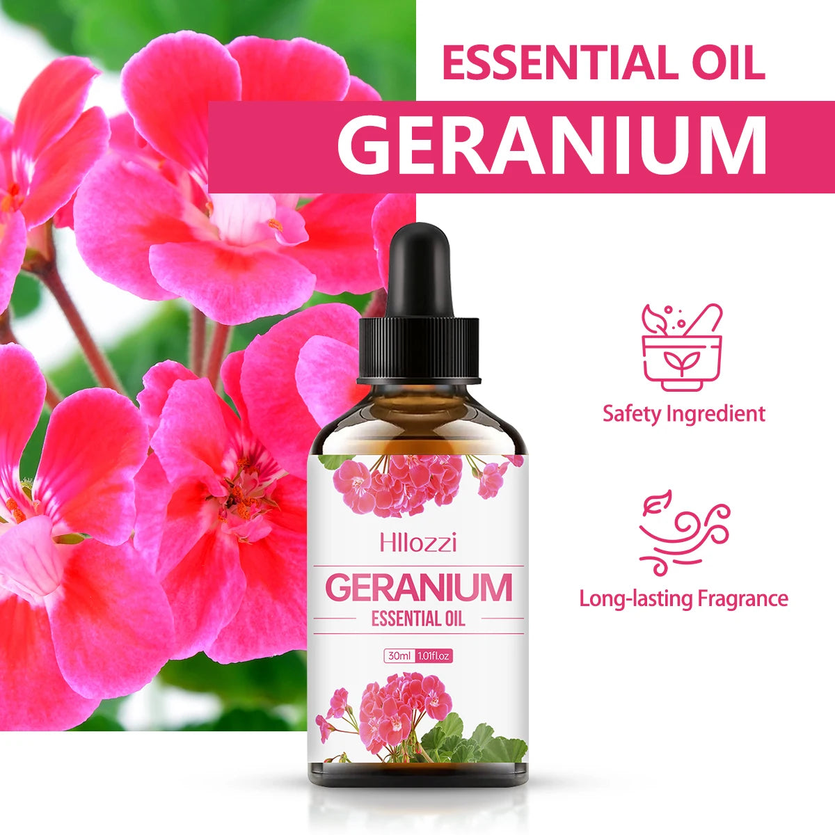 30ml Geranium essential oil hydrating and moisturizing aromatherapy candle car cleaning agent pure essential oil Zpaxo