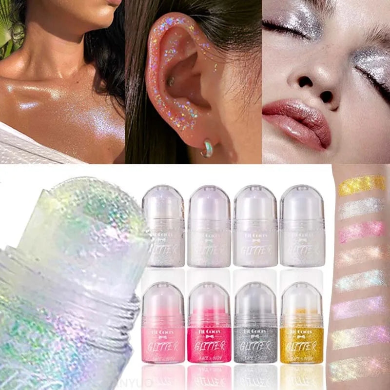 Sparkling Sequins Glitter Gel Face Body Eye Painting Shine Liquid Zpaxo