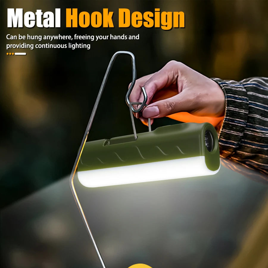 RGB LED Camping Lantern – Rechargeable Hook Tent Lamp