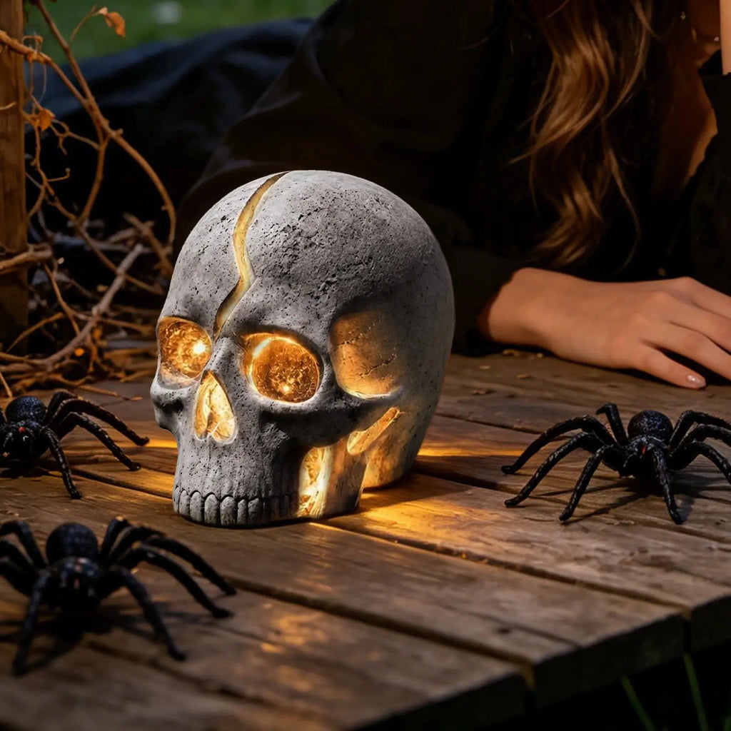 Halloween Outdoor Lighting Resin LED Solar Powered Spooky Gothic