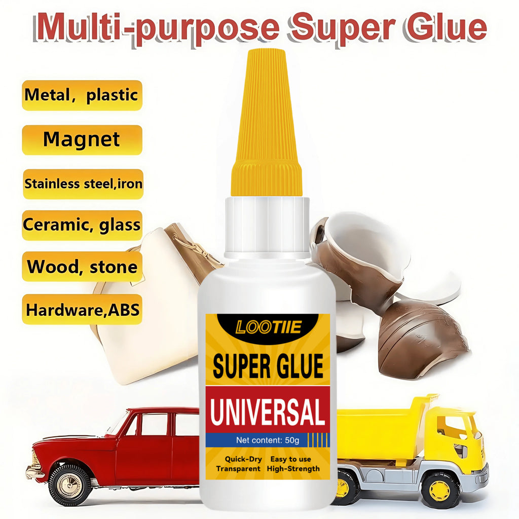 50g (1.76oz) Multi-Purpose Super Glue - Transparent Strong Adhesive for Plastic, Wood, Metal, Crafts & Repairs, Instant Bond, Fa Zpaxo