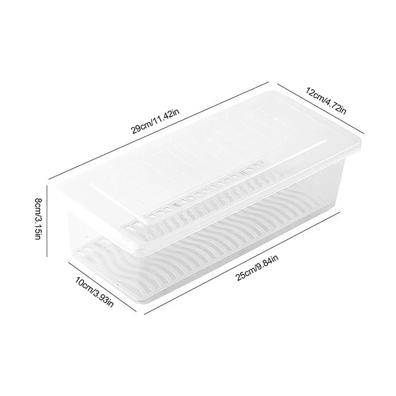 Removable Drain Plate Tray For Keep Fruits Vegetables Meat Fish Food Fresh Storage Box Containers Kitchen Fridge Organizer Case Zpaxo M