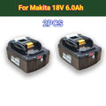 For Makita 18V Power Tools Rechargeable Battery 6AH-9AH Li-ion Battery FOR Makita BL1830 BL1830B BL1840 BL1840B BL1850 BL1850B Zpaxo 2PCS 6.0Ah