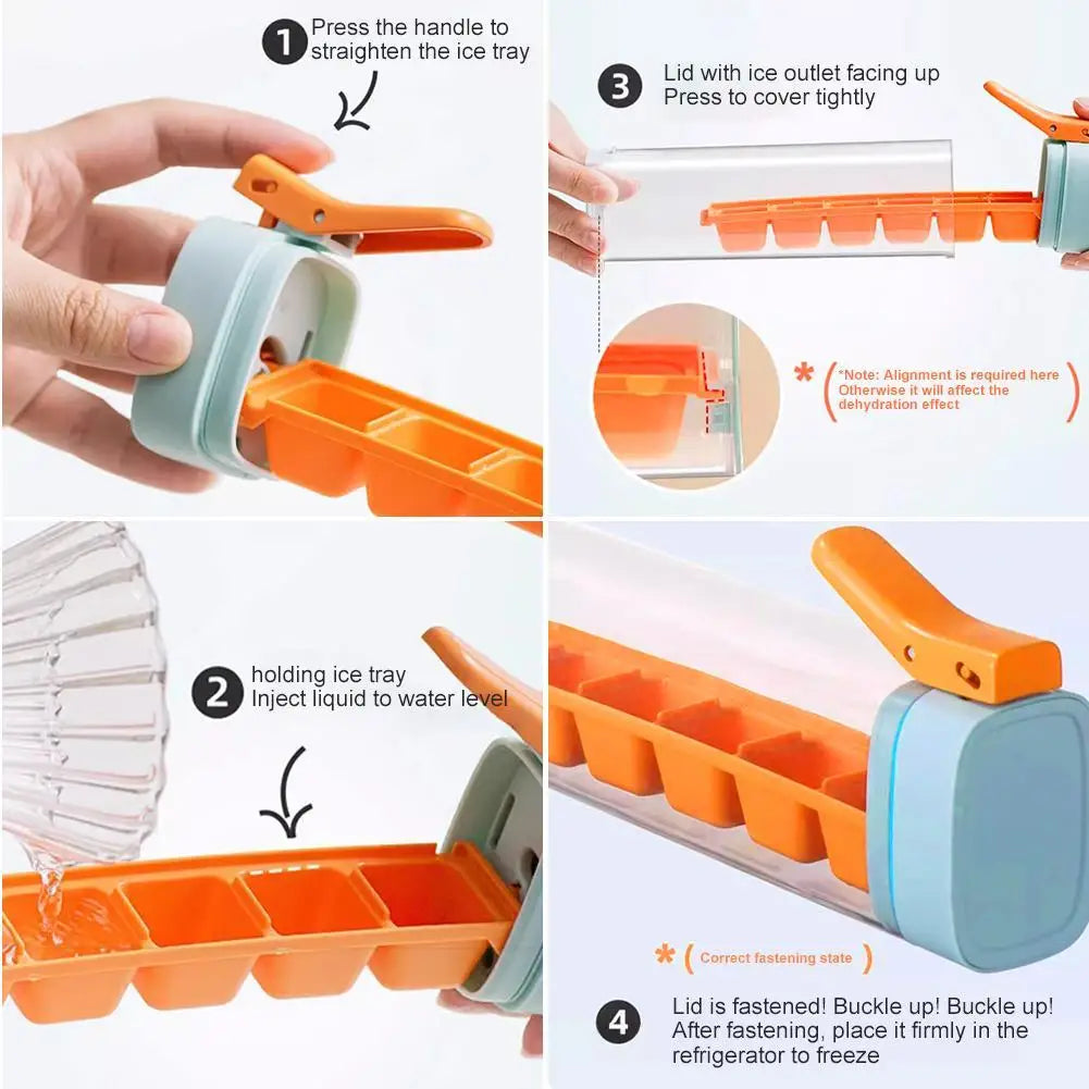 One-Click Ice Cube Tray & Storage Box | Whiskey Bar Tool Ice Cube Tray Zpaxo