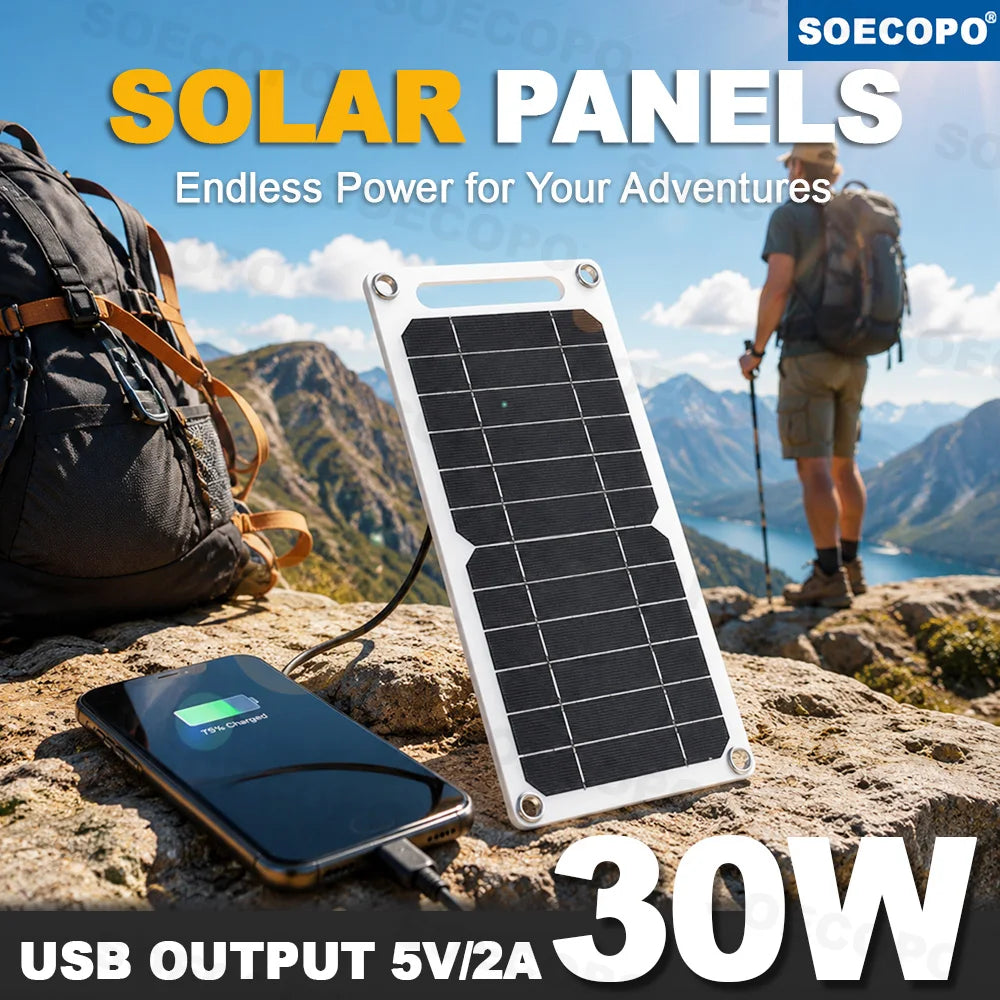 35W Sunpower Portable Solar Panel 5V Plate WithUSB Safe Stabilize