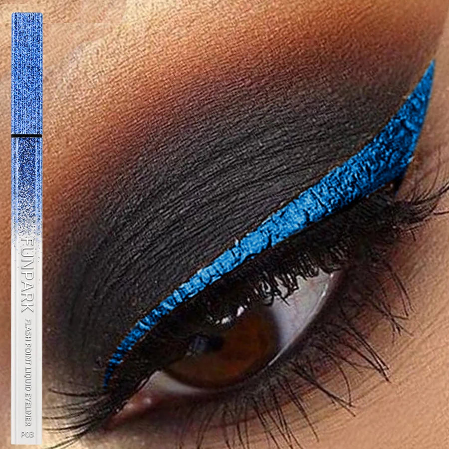 Bule Shimmer Waterproof Eyeliner Pen High-shine Liquid Korean Makeup