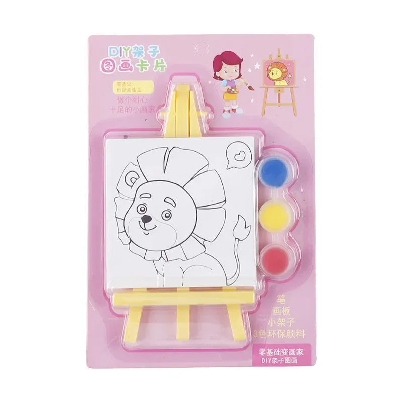 Cartoon DIY Oil Painting Frame Art Graffiti Educational Toy for Kids Birthday Party Favors Kindergarten Rewards Pinata Zpaxo