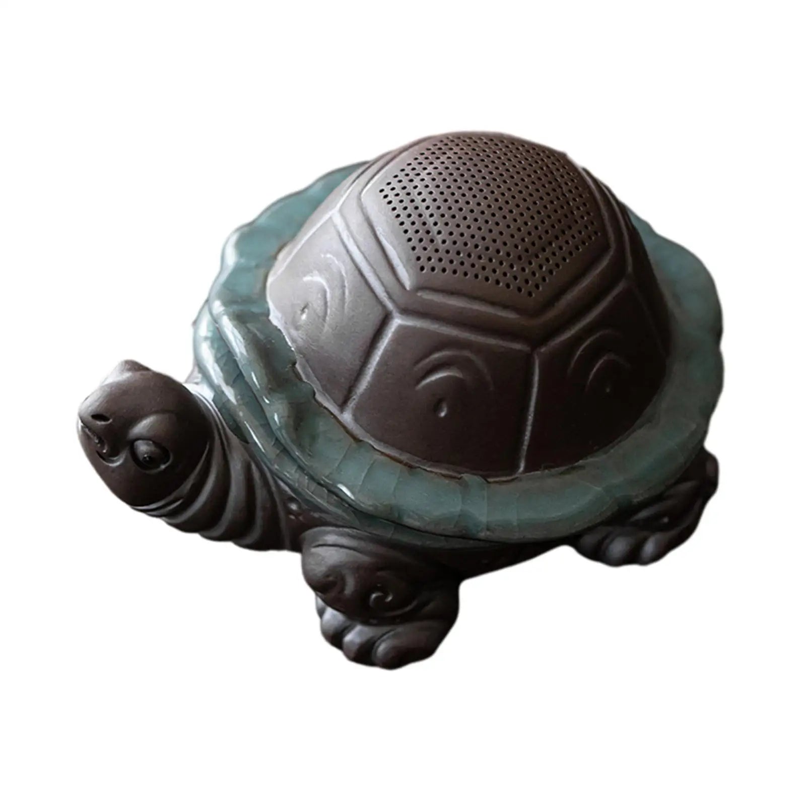 Ceramic Turtle Tea Pet with Strainer | Feng Shui Desk Decor Tea Pet Figurine Zpaxo