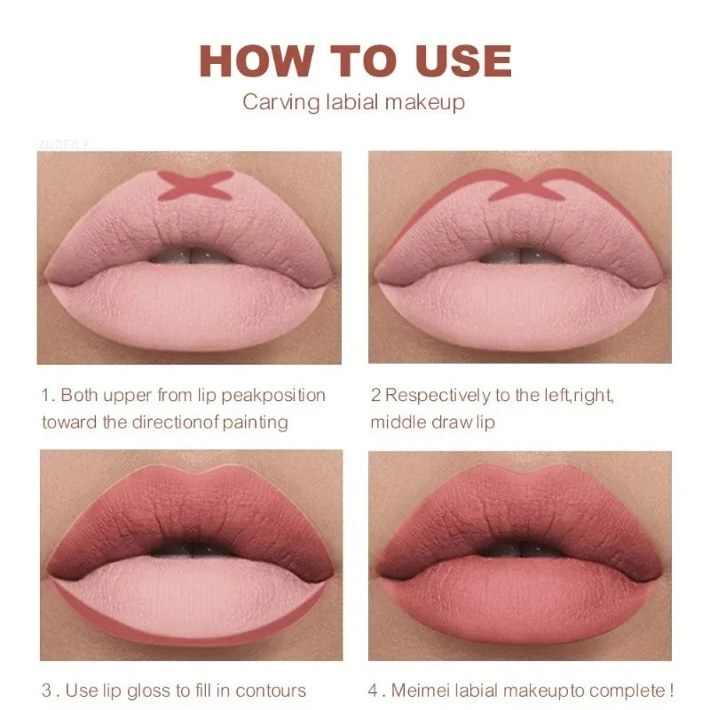 12 Colors Matte Lip Liner Pencil Waterproof Plumping Stain Lipstick