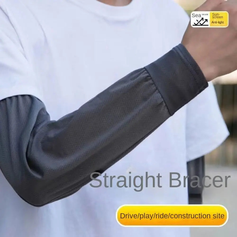 Durable UV Protection Sunscreen Ice Sleeves Loose Breathable Wear-resistant Outdoor Work Arm Warmers Men's Arm Sleeves Summer Zpaxo