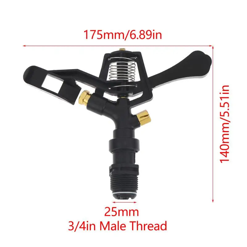 34 Inch Male Thread Plastic Double Spray Nozzle 360 Degree Rotating Sprinkler for Lawn Garden Irrigation Coverage Zpaxo