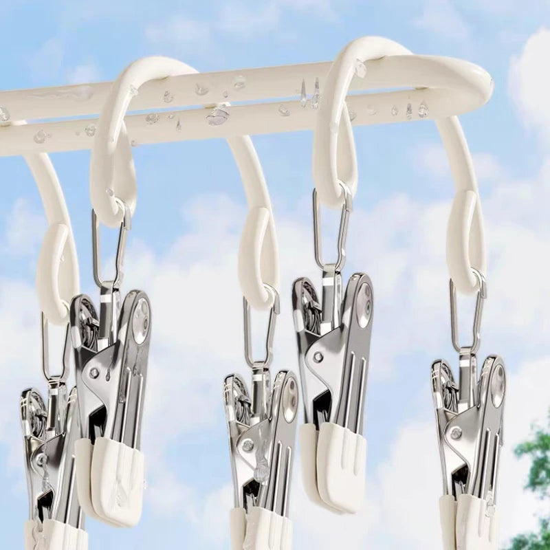 20-Clip Stainless Steel Laundry Hanger – Windproof Drying Rack