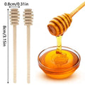 10/20/40Pcs Wooden Honey Dipper 8cm Honey Stirrers Jam Stir Sticks for Honey Jar Dispense Drizzle Honey Christmas Gift Zpaxo J2109-W 10Pcs