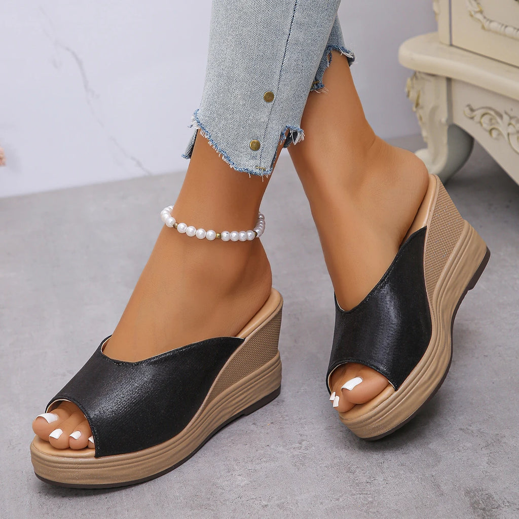 Concise 2026 New Women Sandals Platform Wedge Shoes for Women Open Toe Thick Sole Summer Shoes Woman Fashion High Heel Sandals Zpaxo