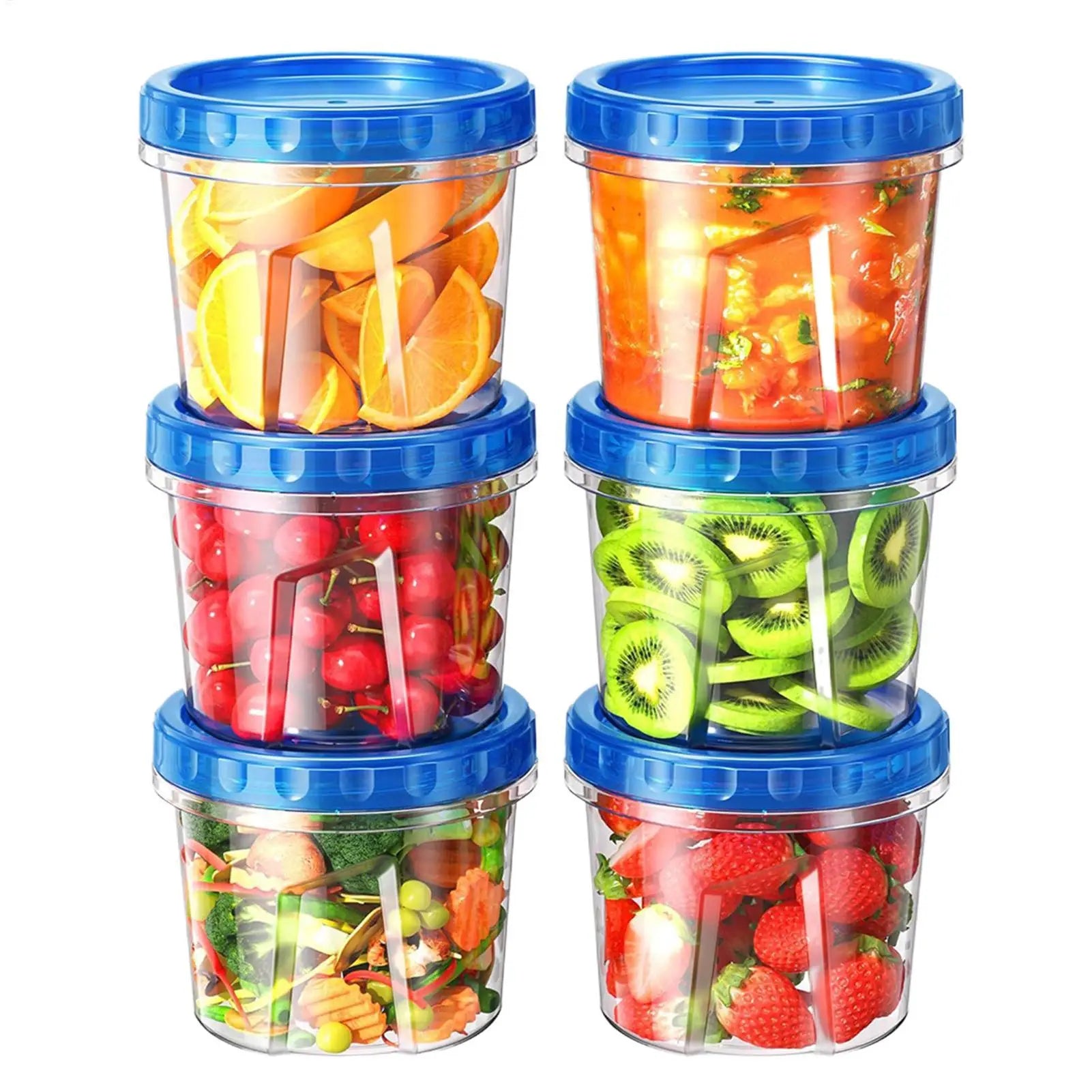 Freezer Containers Airtight Lids Stackable Round Food Storage
