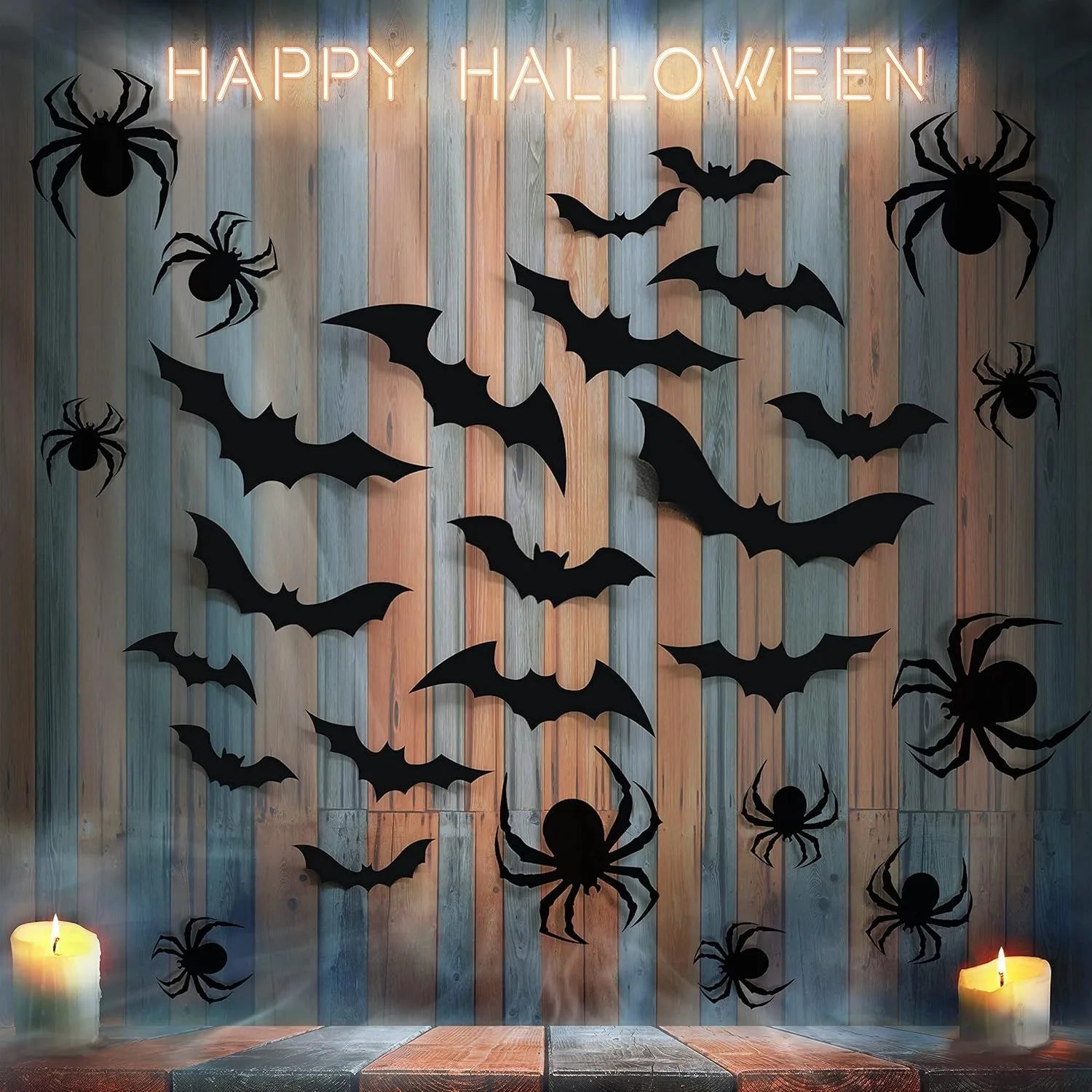 Black Bat 3D Wall Stickers Home Room Decoration Party Door Window