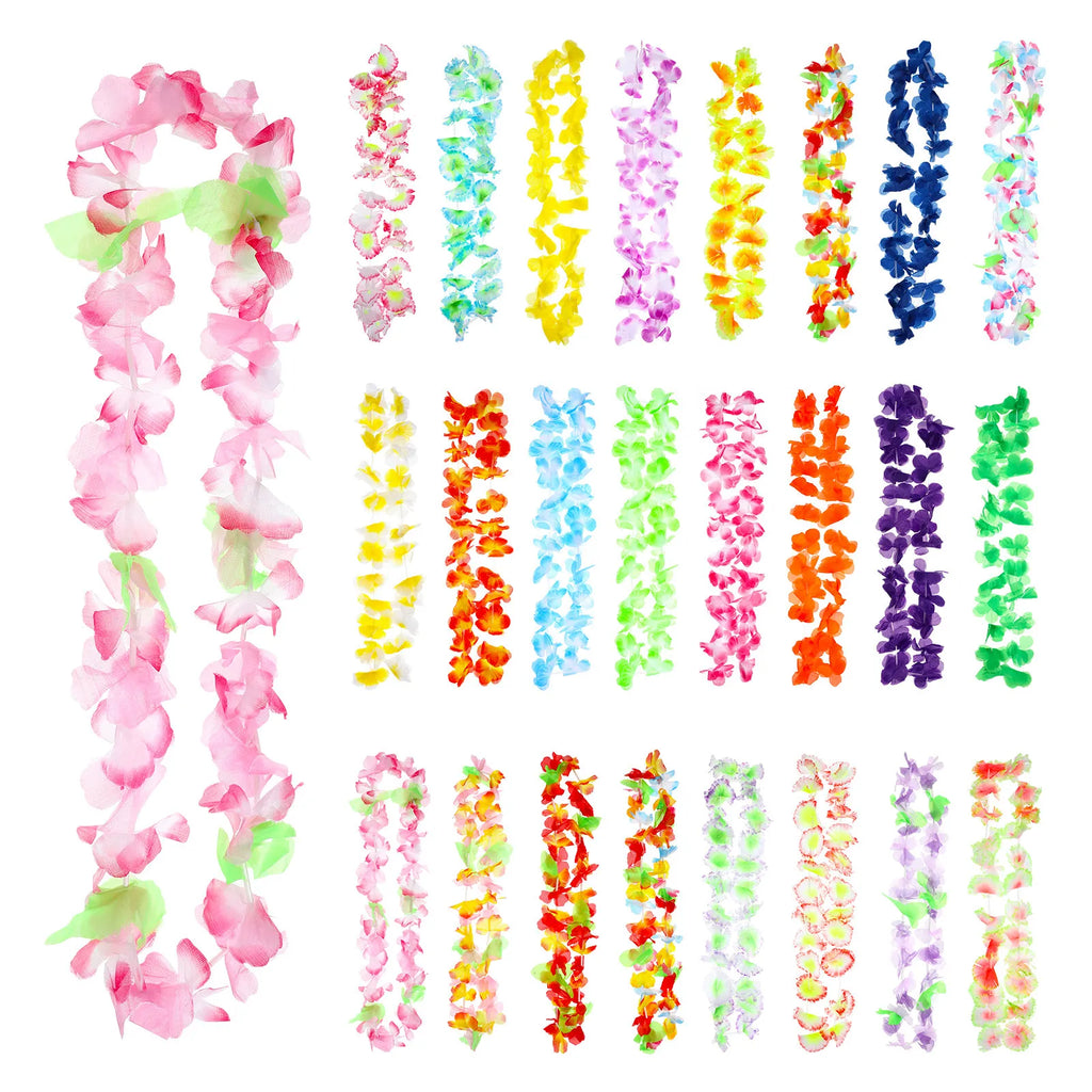 50Pcs Hawaiian Garland Tropical Artificial Flowers Garland Multicolor Festival Party Decor Wedding Photography Stage Performance Zpaxo