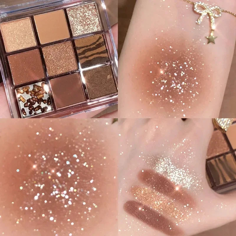 9 Colors Chocolate Eye Shadow Palette Pearly Matte Earth Eyeshadow Zpaxo B-05
