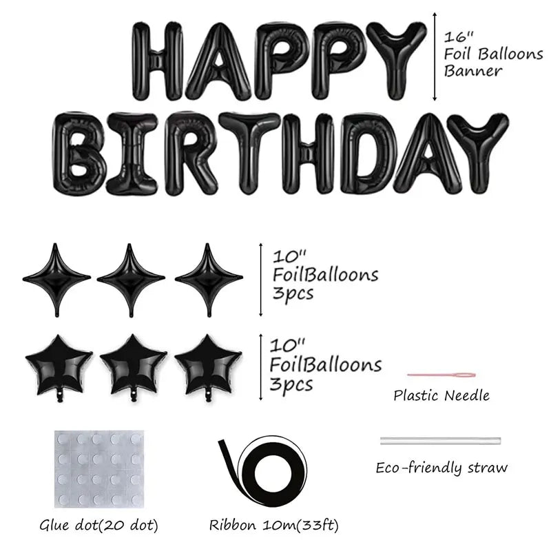 Happy Birthday Aluminum Film Balloon Sequin Children's Party