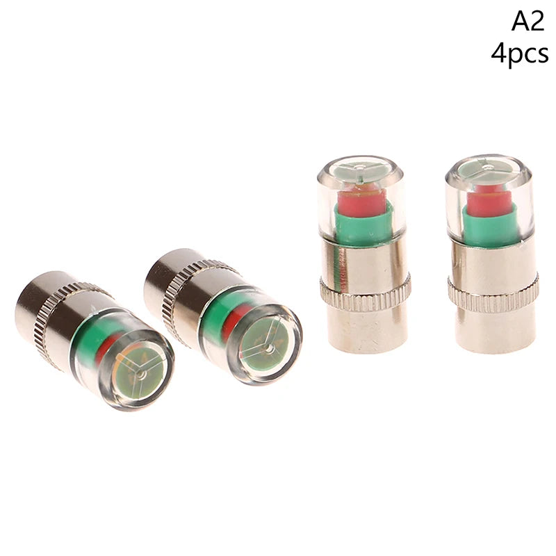 2 Car Bike Tire Pressure Indicator Gauge Alert Monitoring Valve Cap