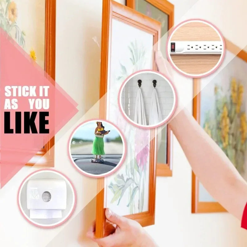 Reusable Double Sided Adhesive Tape Strong Adhesion Wall Sticker Sticky Balloon Traceless Poster Clear Nano Home Improvement Zpaxo