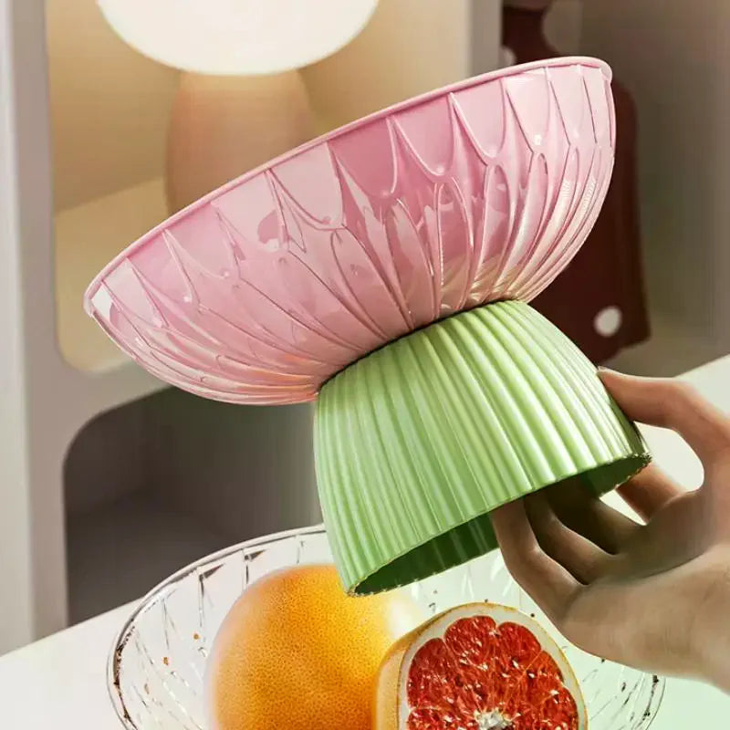 Elegant Large Washable Fruit Bowl Pedestal Chic Hygienic Tabletop Zpaxo