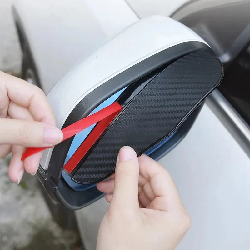 Carbon Fiber Car Rearview Mirror Rain Visor Cover – 1–4 Pairs