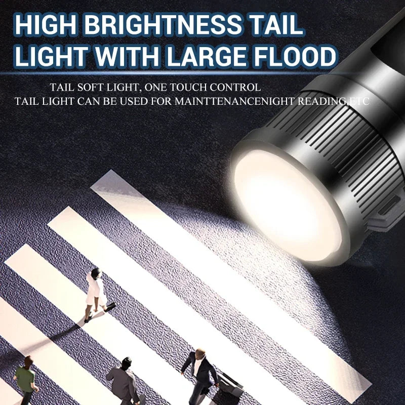 ESMARTER P70 LED Tactical Flashlight – 5000LM Zoomable USB-C