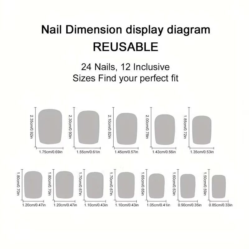 Wine Red Press-On Nails – 24-Pack Glossy Short Square Tips Press-On False Nails Zpaxo