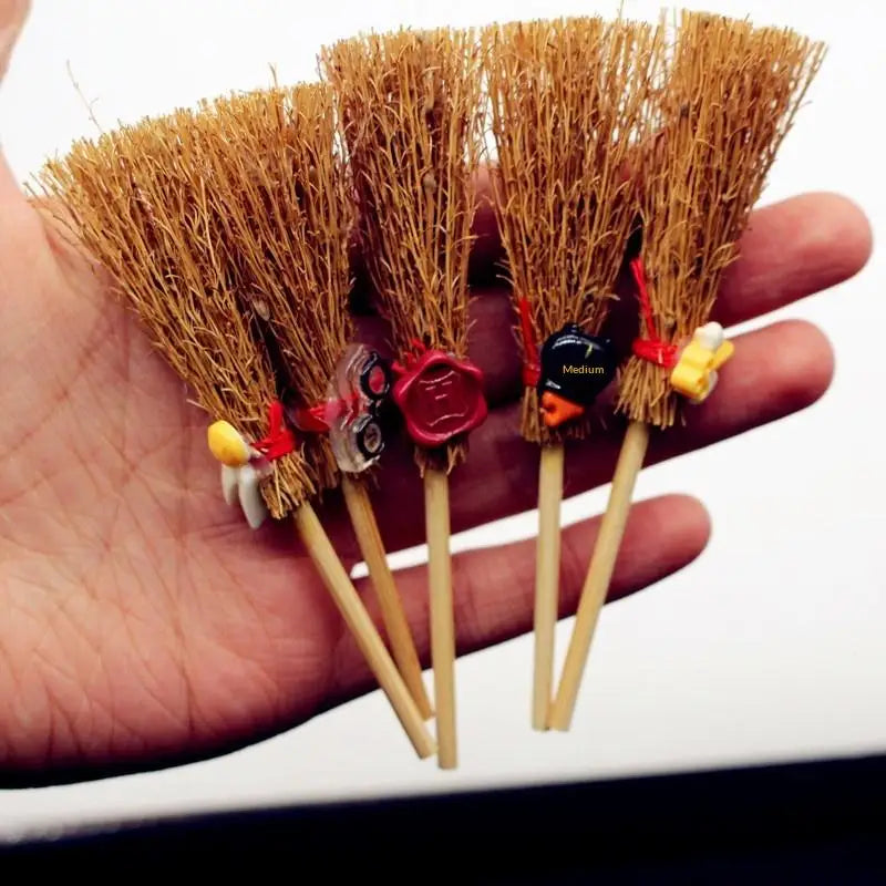 5-Pack Halloween Miniature Broomsticks – DIY Craft & Dollhouse Miniature Craft Decor Zpaxo