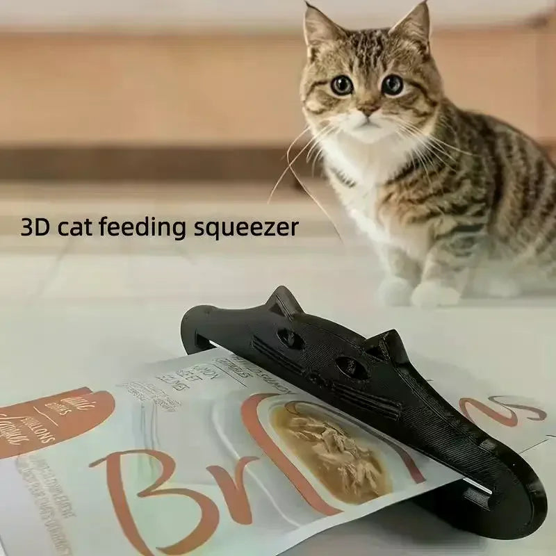 Cat Snack Extruder Cute Head Squeezer Mess-free Supports Dispenser Zpaxo