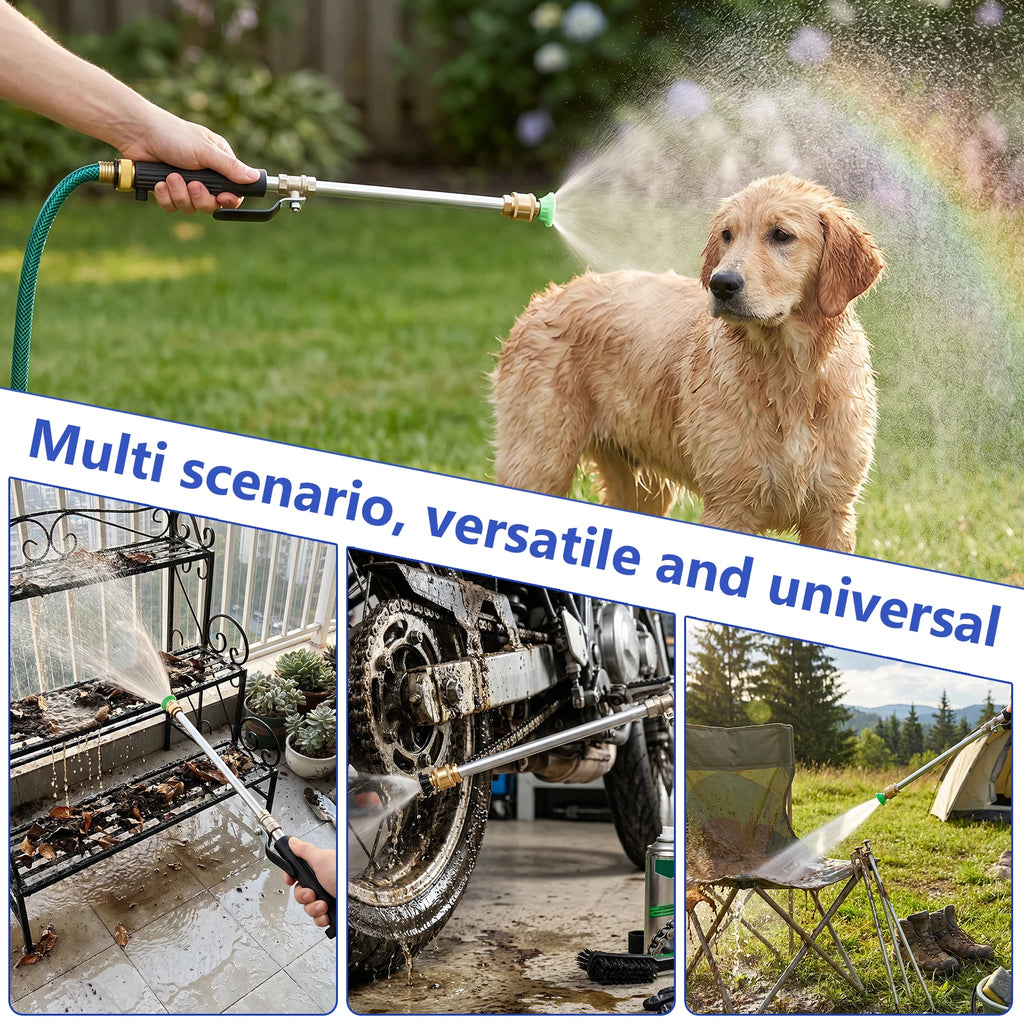 High Pressure Washer Wand Metal 42.6cm Spray Gun 7 Patterns Leakproof Garden Hose Nozzle For Car Washing Yard Roof Cleaning Tool Zpaxo