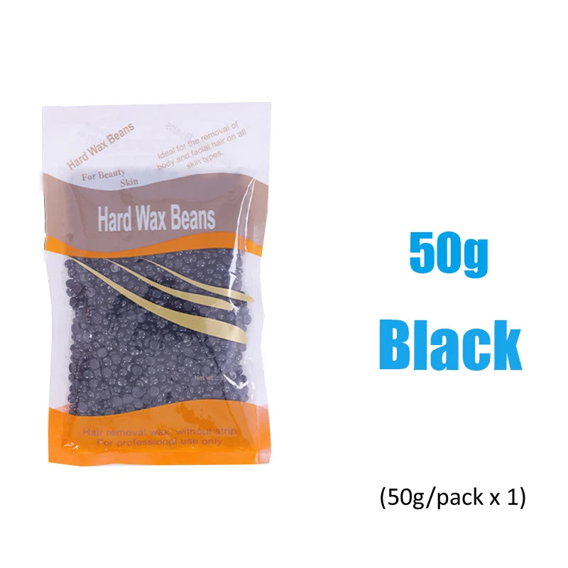 Hard Wax Beans Hair Removal – 500g/300g/50g Unisex Depilatory Wax Beans Zpaxo 50g-Black