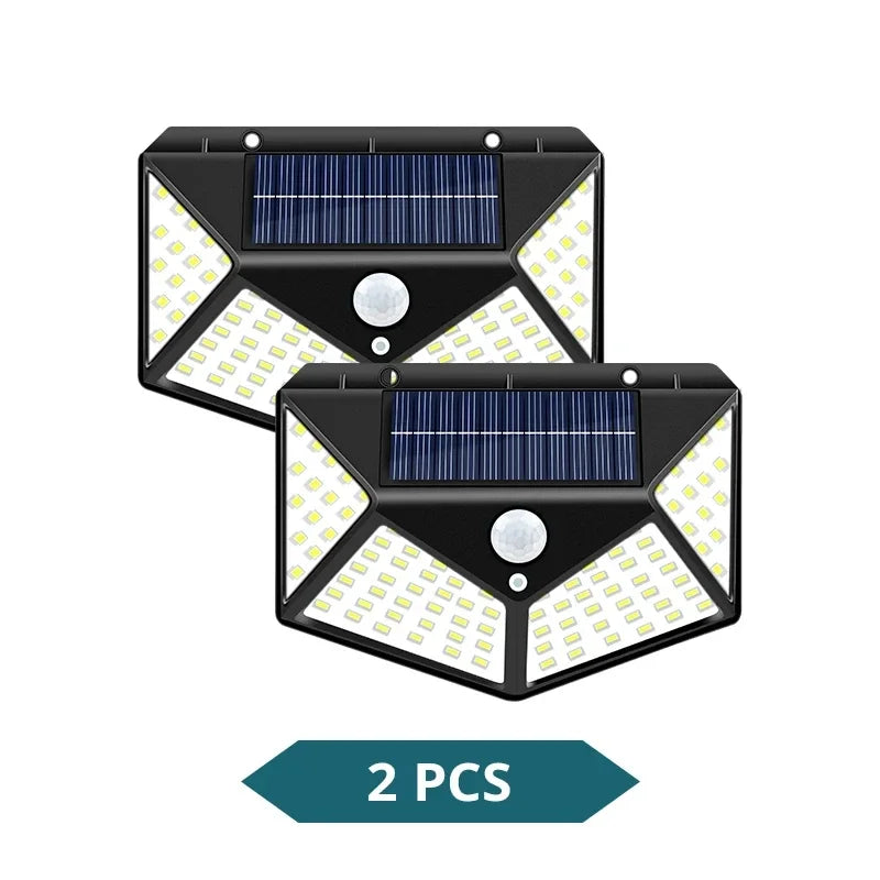 100 LED Solar Motion Sensor Light – IP65 Outdoor Wall Lamp