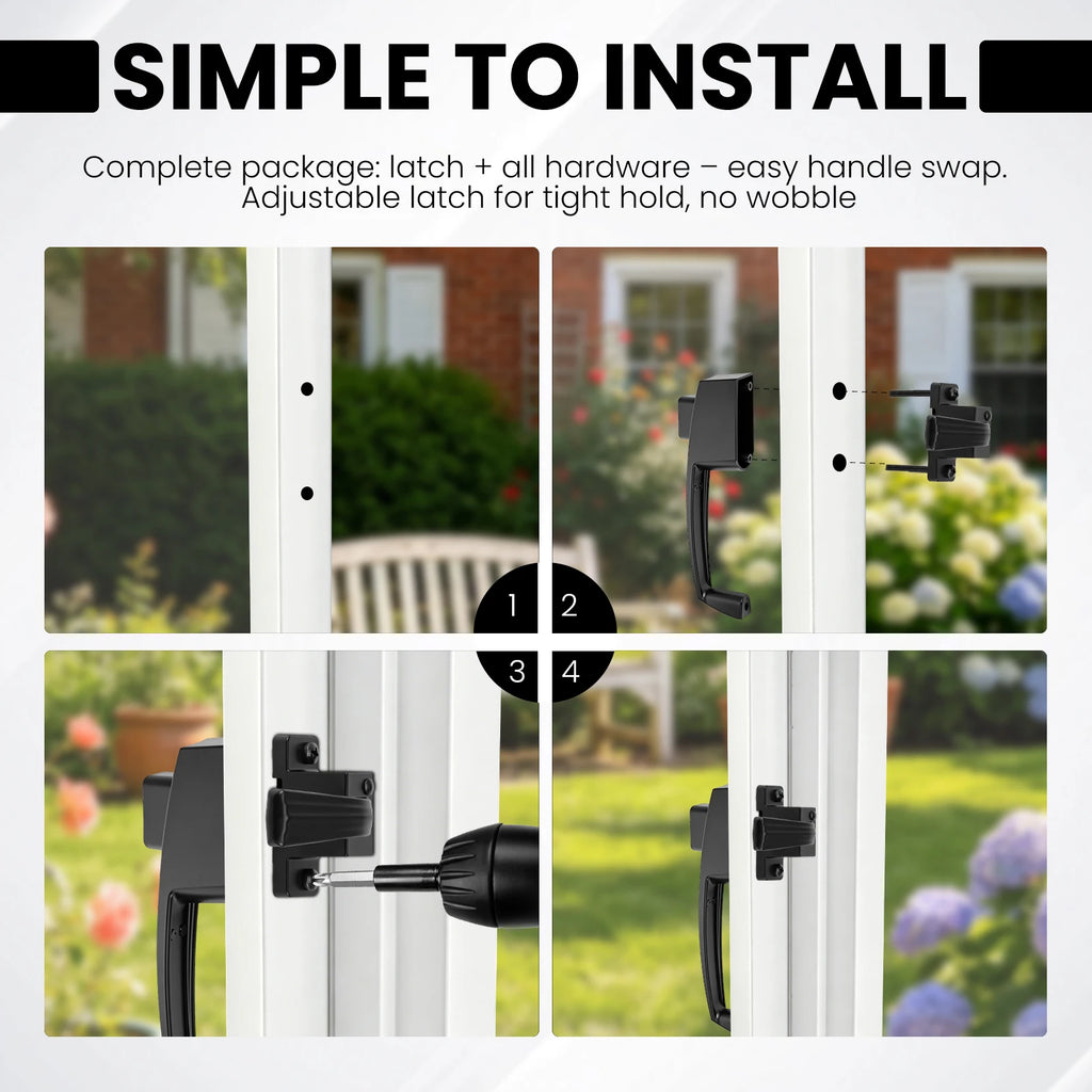 Push Button Storm Door Latch Screen Handle Lock Universal Replacement Kit Reversible Hardware For Patio Balcony Garage Entrance Zpaxo